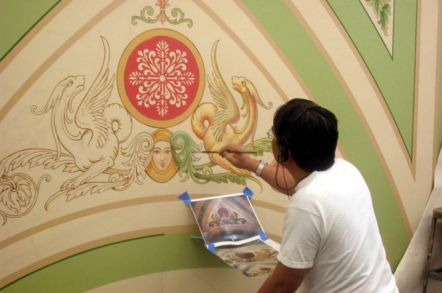 decorative painting on plaster